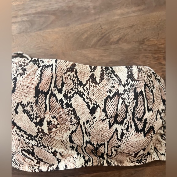 Shade & Shore Women's Square Neck Snake Print Bikini Top Size 36C - Picture 3 of 8